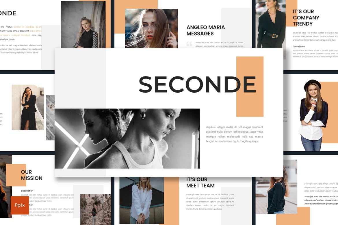 Template Presentasi PowerPoint Seconde - Kreatif dan Minimalis