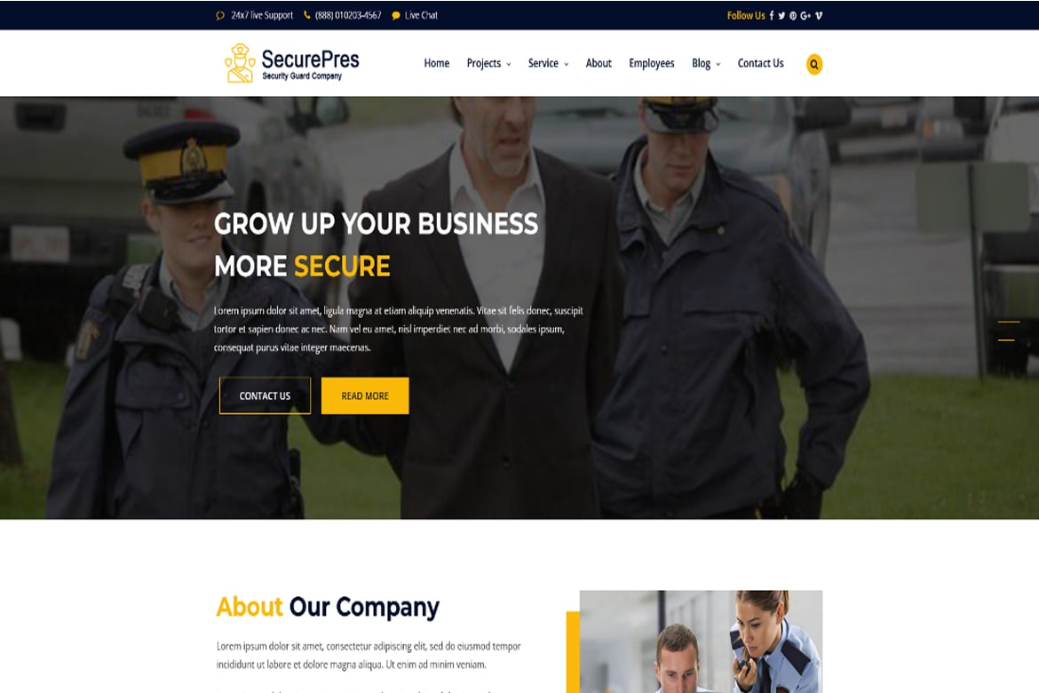 Template Web Keamanan Securepress - Solusi Modern untuk Perusahaan Keamanan