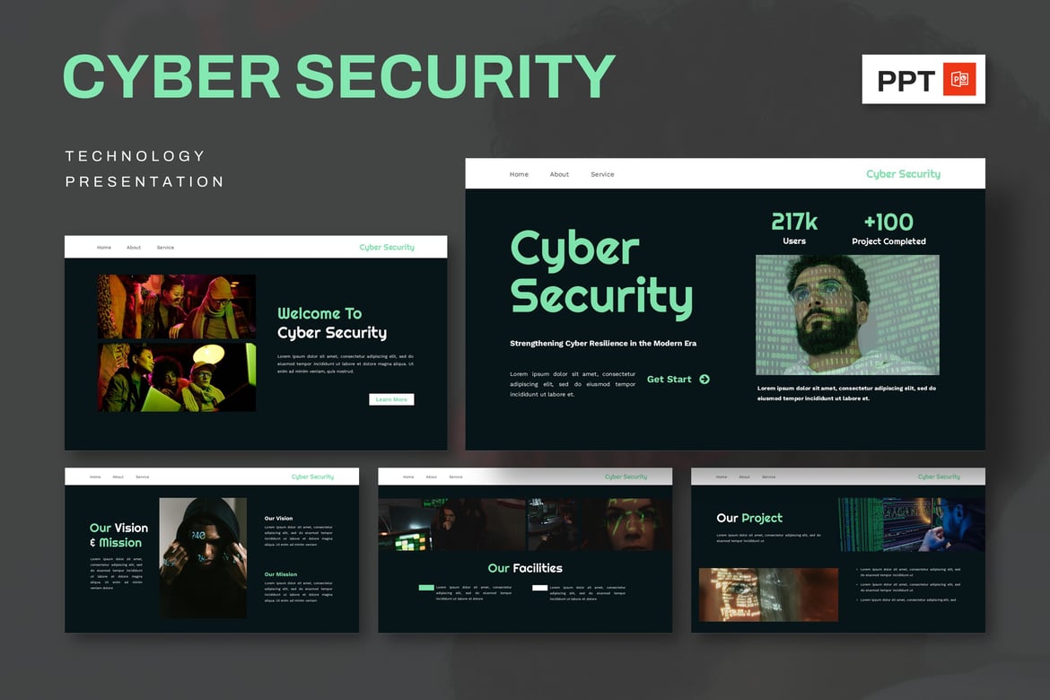 Fortress Keamanan - Template PowerPoint Cyber Security yang Keren