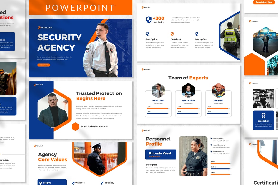 Template Presentasi PowerPoint Layanan Keamanan yang Menarik