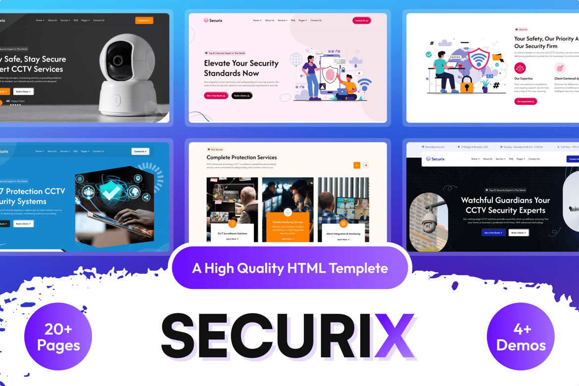 Securix - Template Website Keamanan & Kamera CCTV yang Menarik