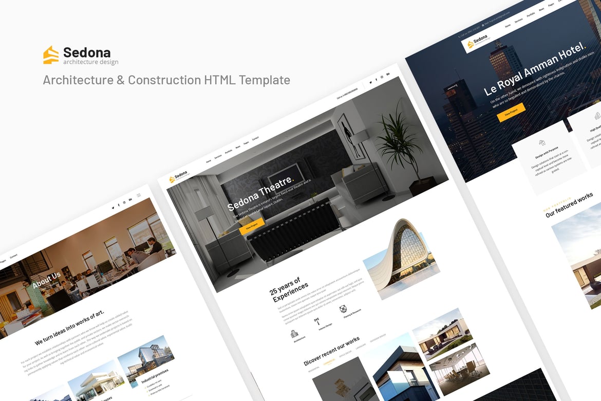 Sedona | Template Website Arsitektur & Konstruksi Modern