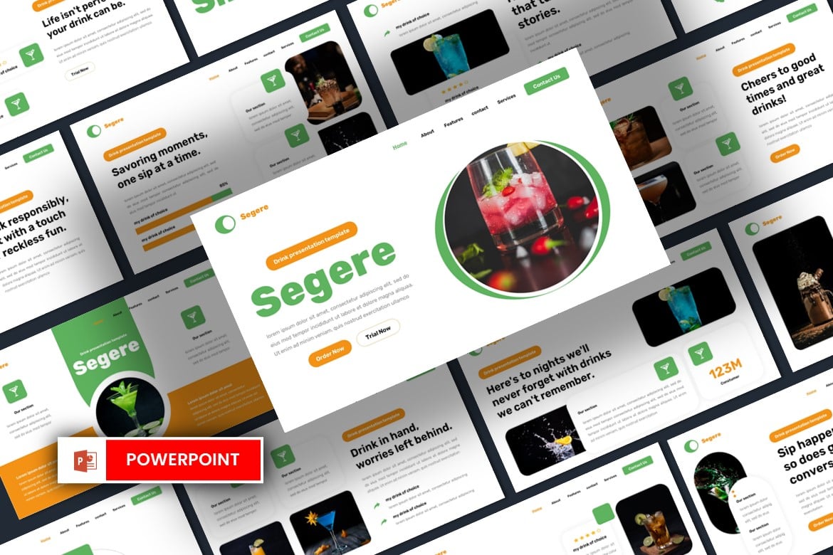 Segere - Template Powerpoint Minuman yang Menarik dan Profesional