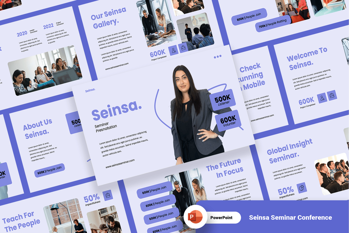 Template Presentasi PowerPoint Seinsa untuk Seminar dan Konferensi