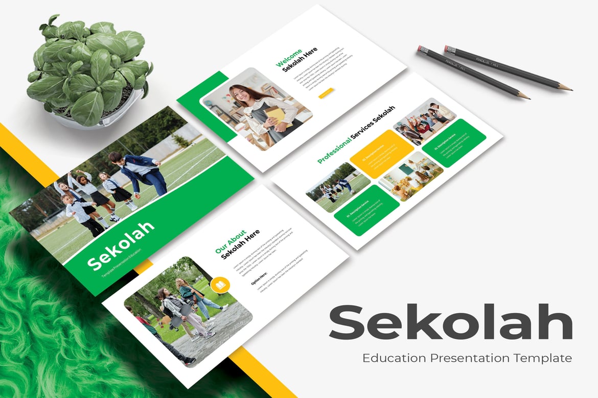 Template Presentasi PowerPoint Sekolah yang Kreatif dan Modern