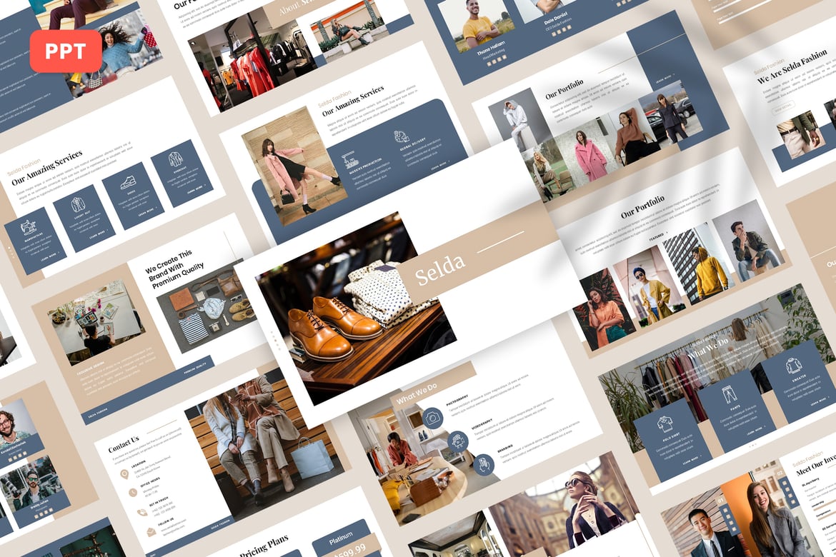 Selda - Template PowerPoint Fashion Elegan dan Profesional