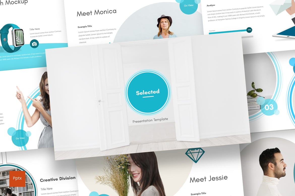 Template Presentasi Powerpoint - Selected yang Kreatif dan Minimalis
