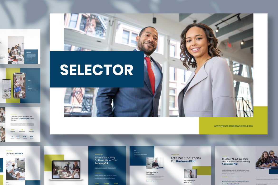 Template Presentasi Bisnis Selector - PowerPoint yang Menarik dan Multifungsi