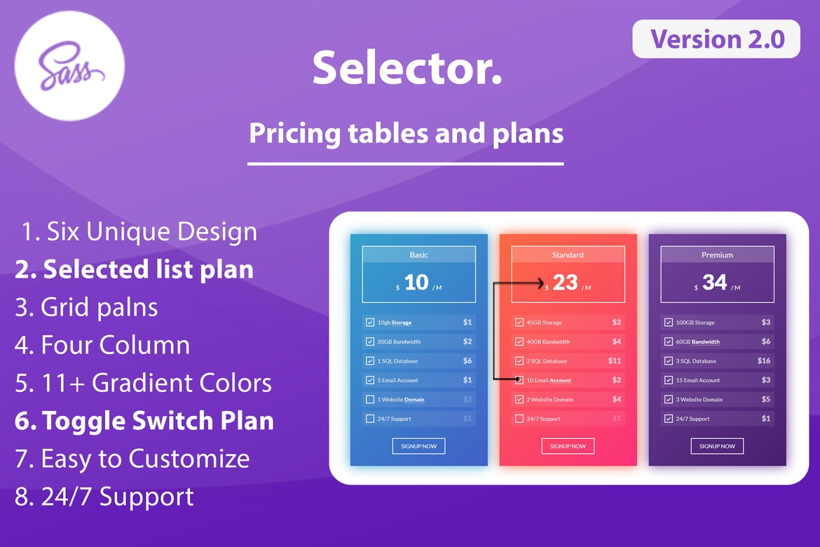 Selector - Template Website Tabel Harga & Rencana Berlangganan