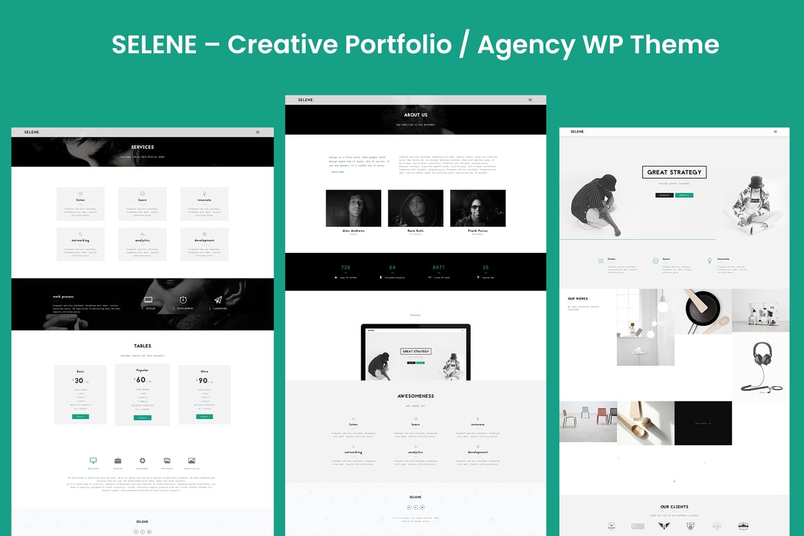 SELENE – Tema WordPress Kreatif untuk Portofolio dan Agensi