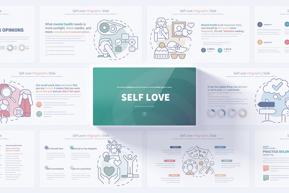Template PowerPoint Self Love - Infografis Menarik untuk Presentasi Anda