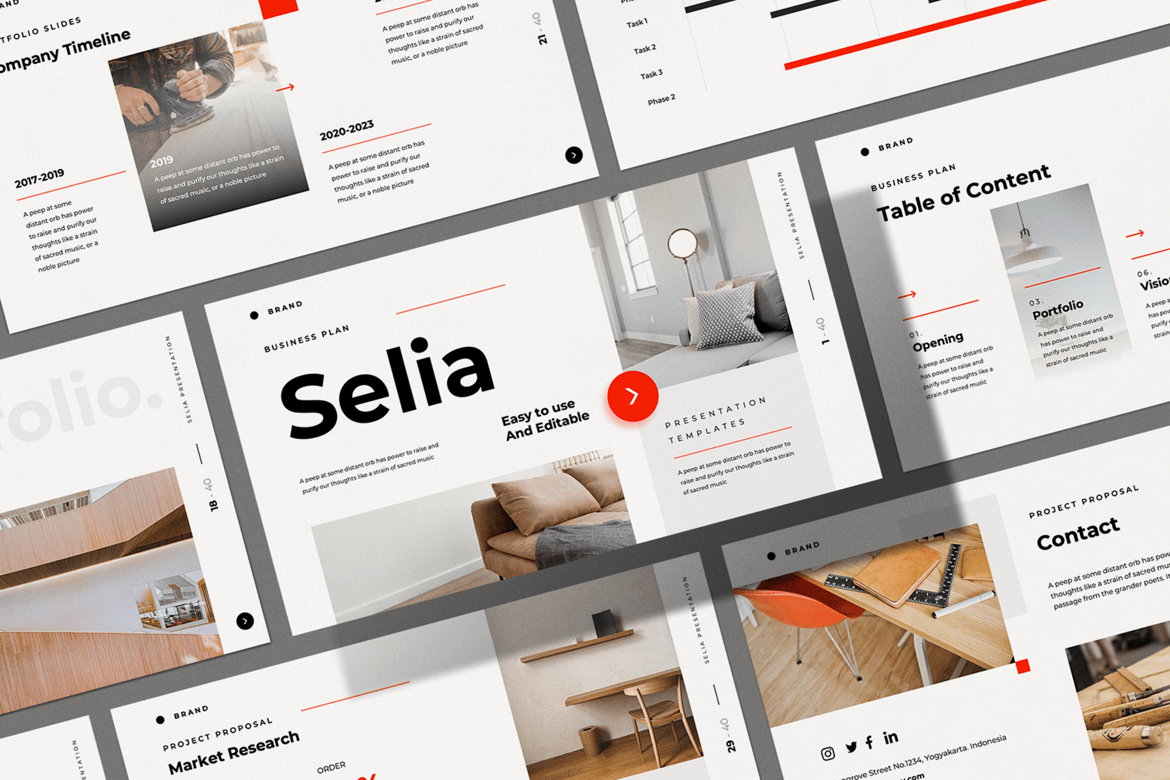 Selia - Template Presentasi Powerpoint Modern dan Minimalis