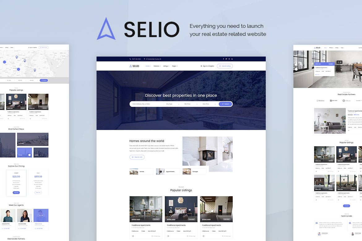 Selio - Tema WordPress Direktori Properti yang Profesional