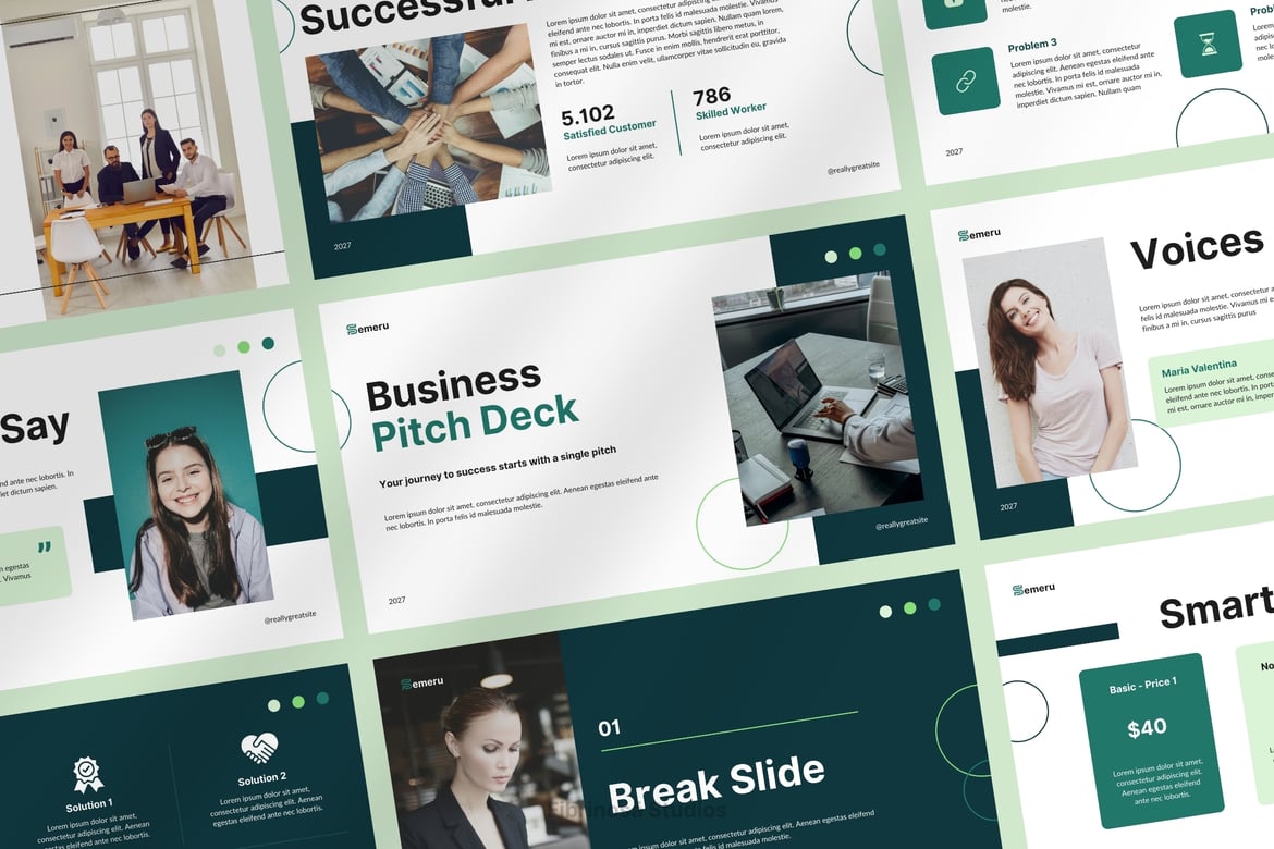 Template Presentasi Pitch Deck Semeru yang Modern dan Profesional