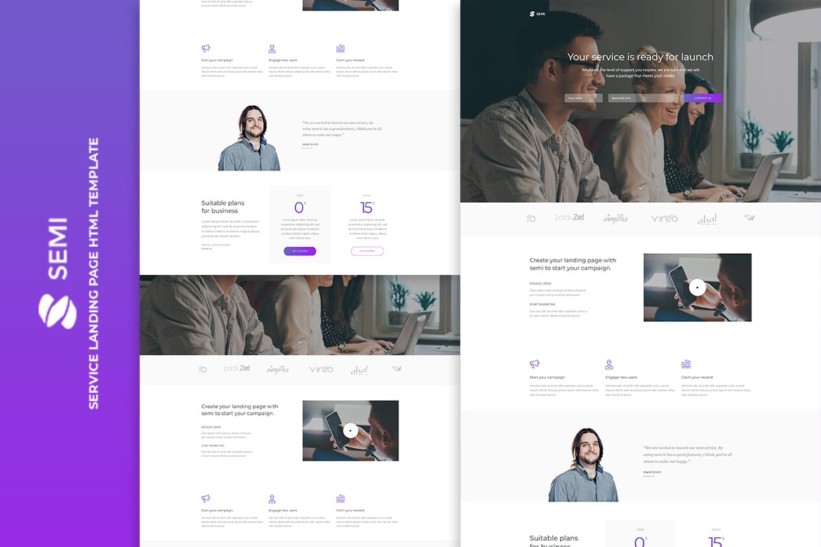 Template Website Landing Page Semi-Responsif yang Modern dan Praktis