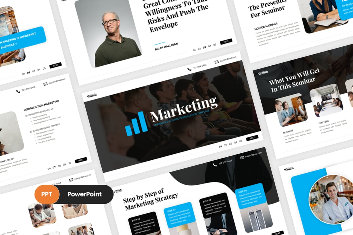 Template PowerPoint Seminar dan Kursus yang Menarik