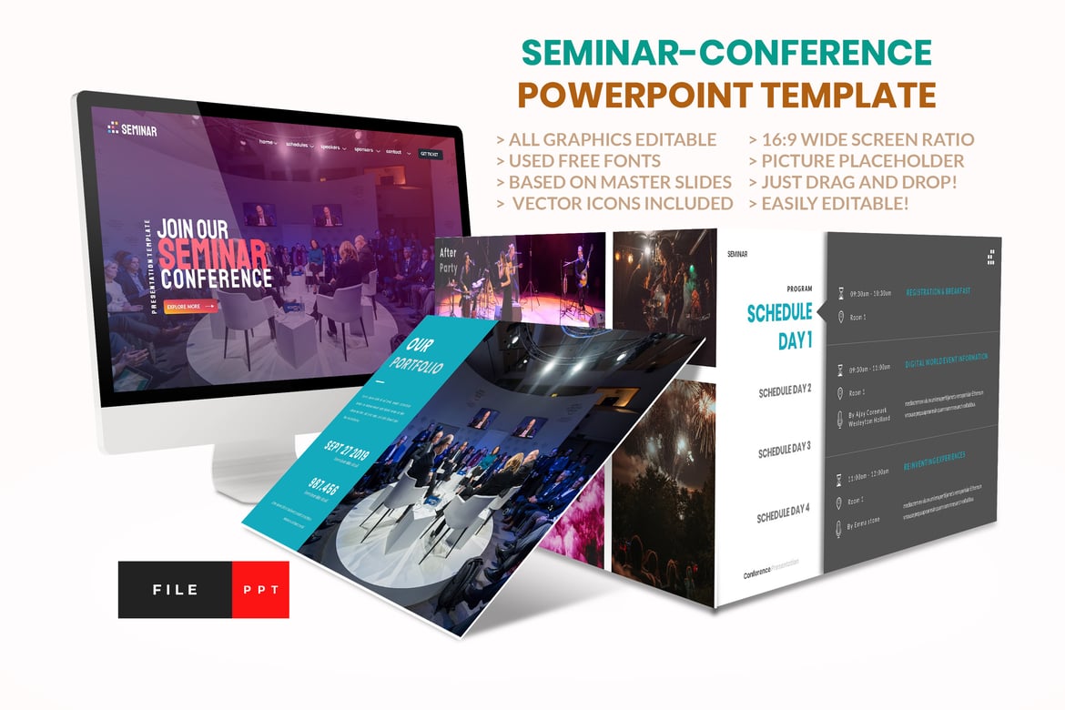 Template PowerPoint Seminar dan Konferensi yang Menarik