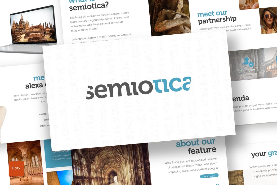 Template Presentasi PowerPoint Semiotic - Kreatif dan Minimalis
