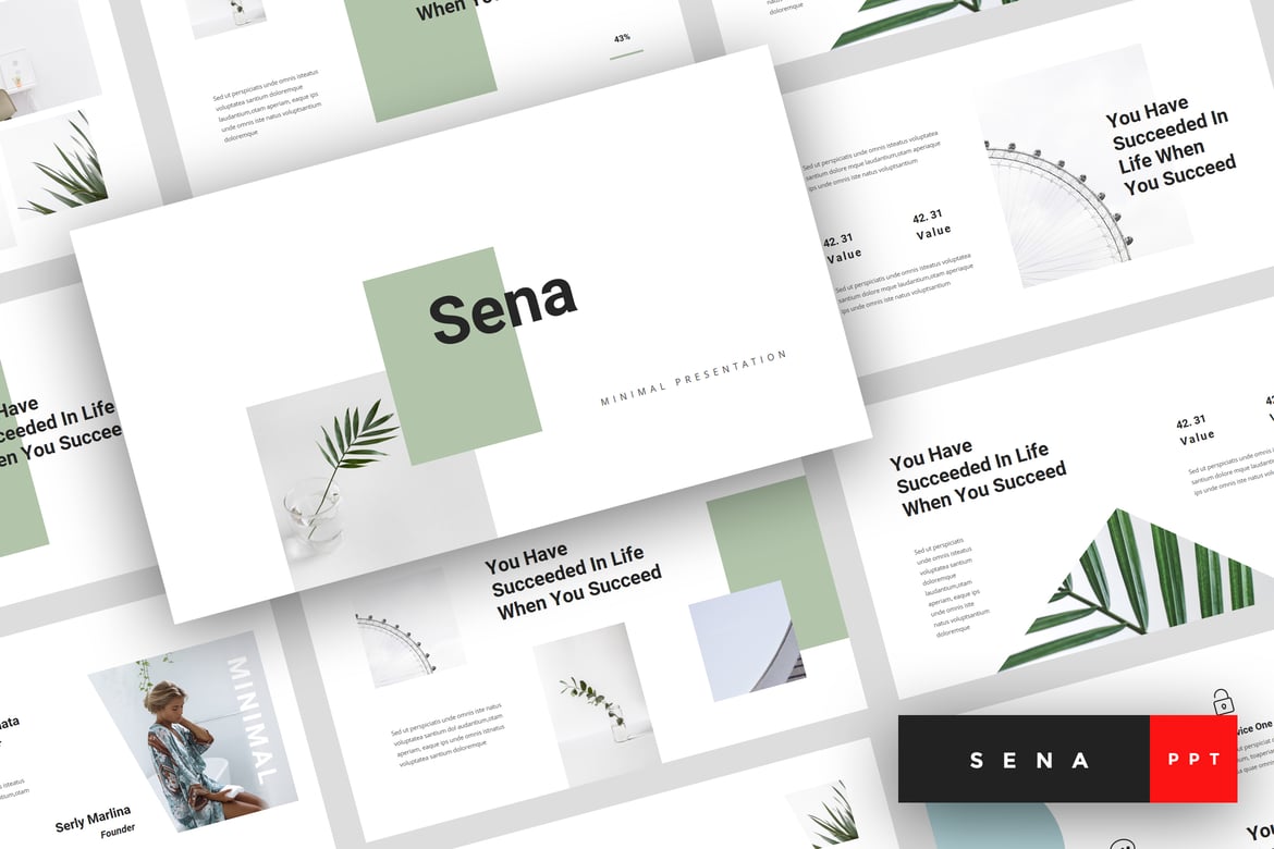 Sena - Template PowerPoint Minimalis yang Elegan