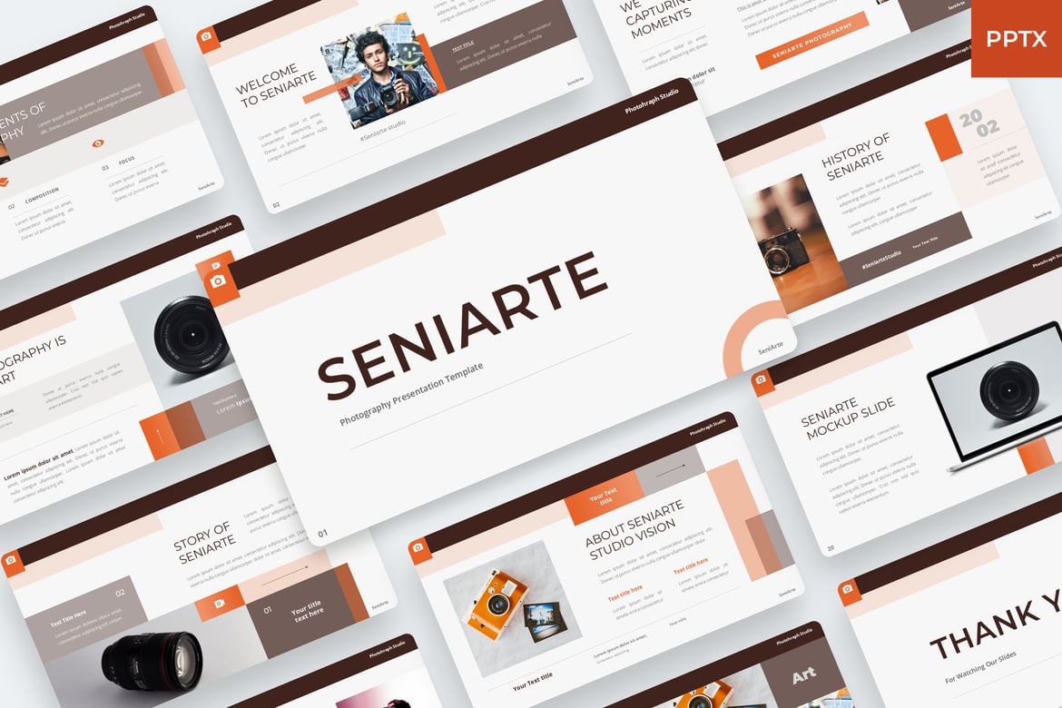 Seniarte - Template Presentasi PowerPoint untuk Fotografi yang Menarik