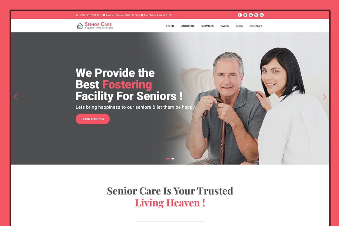 Template Website Dukungan Lansia - Senior Care HTML5