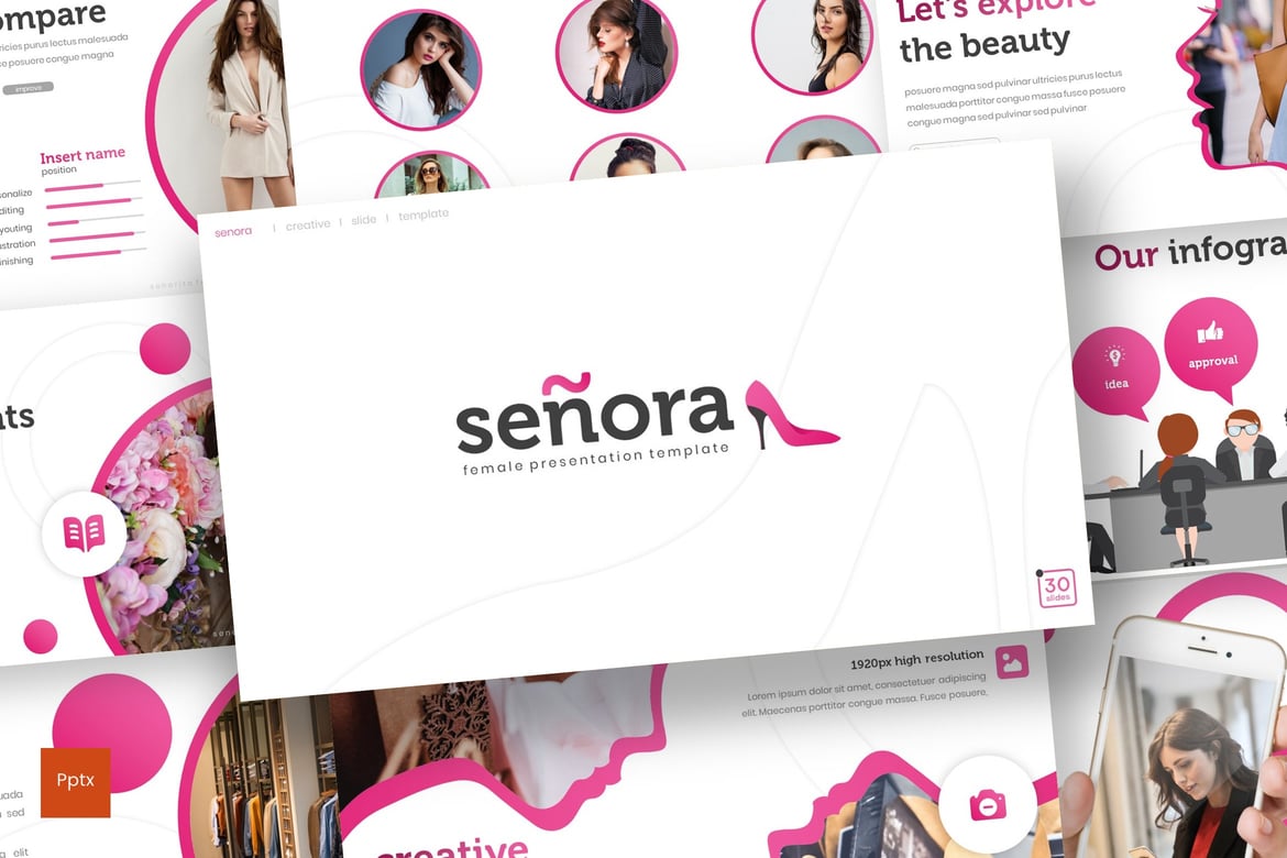 Senora - Template PowerPoint Kreatif dan Minimalis