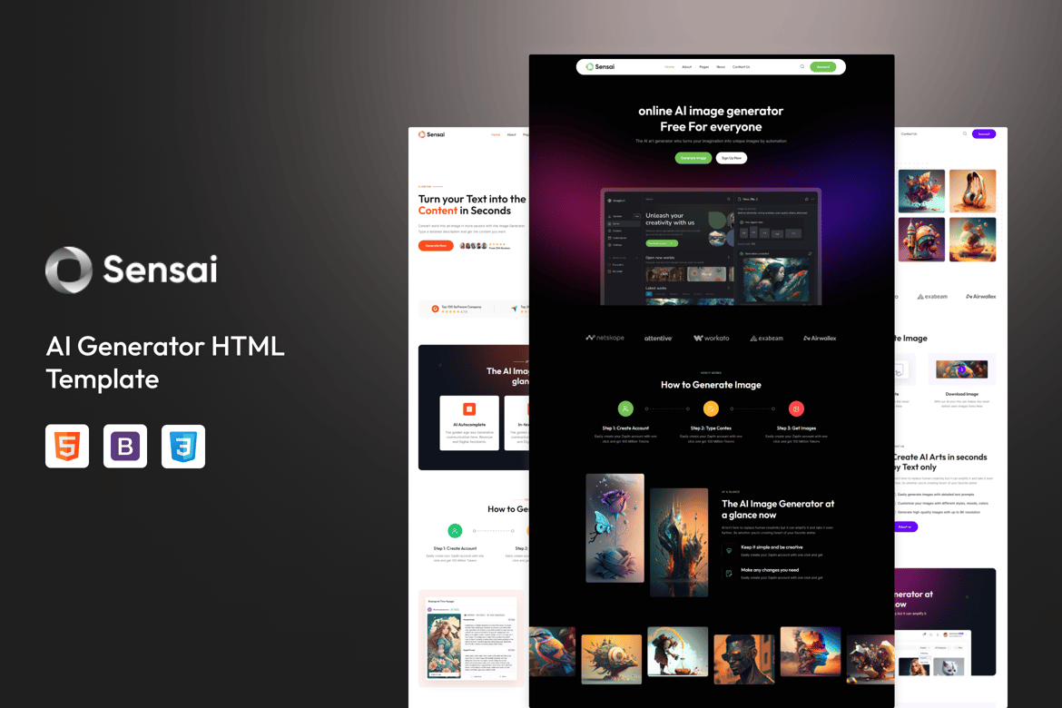 Sensai - Template Website AI Generator yang Menawan