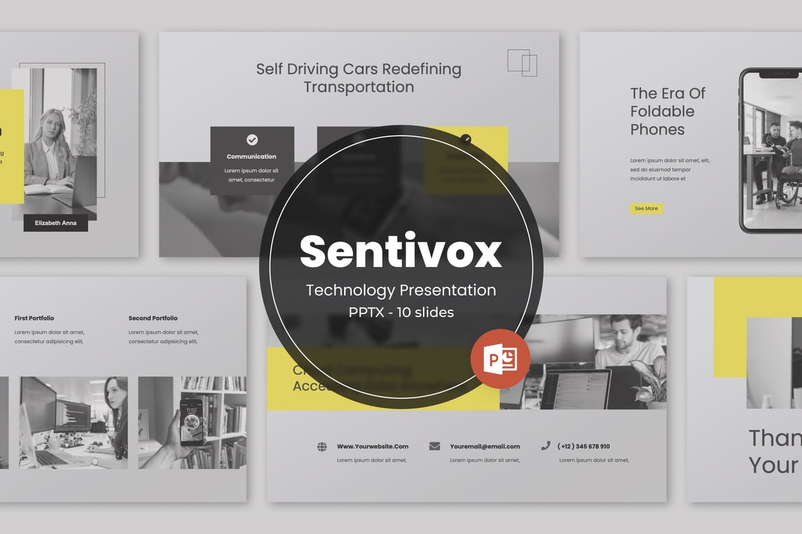 Sentivox - Template PowerPoint Presentasi yang Memukau