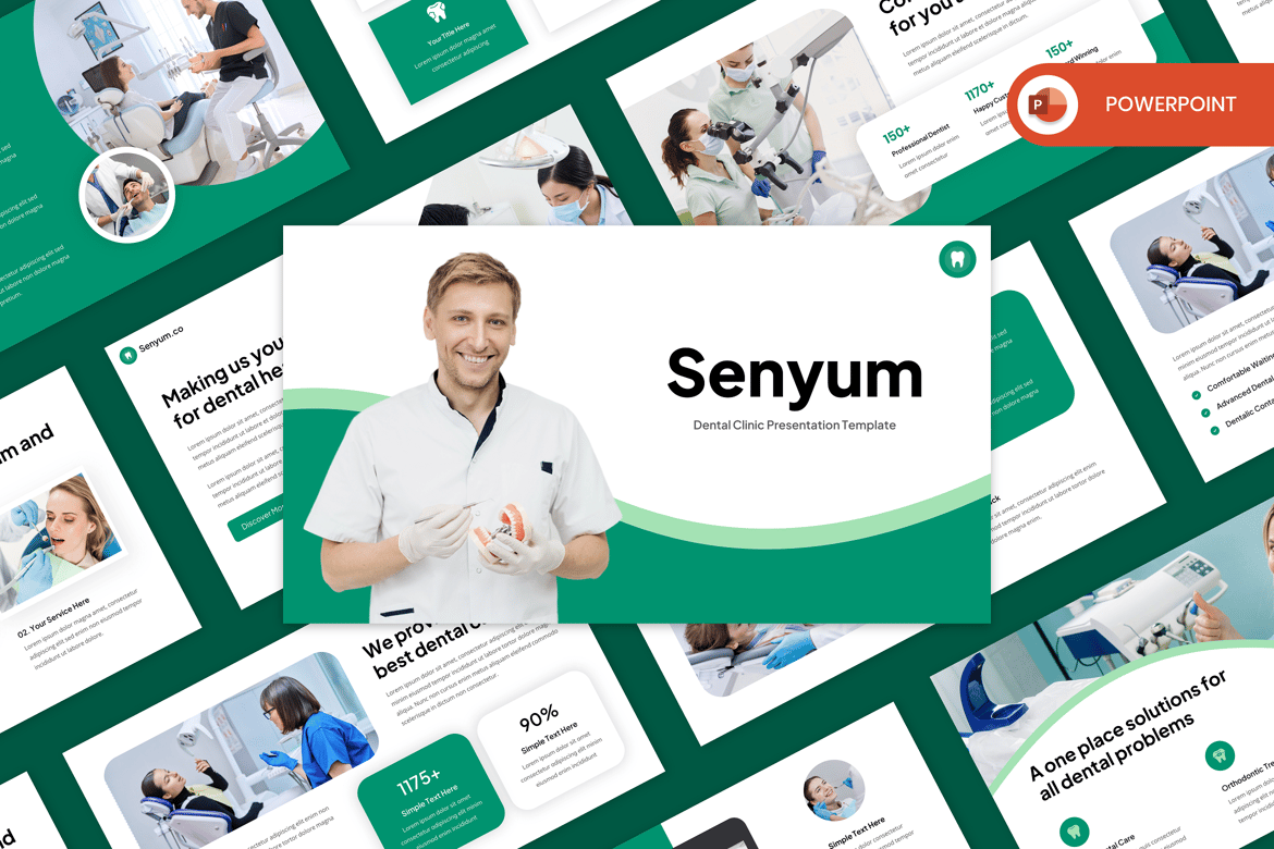 Template Presentasi PowerPoint Klinik Gigi Senyum yang Menarik