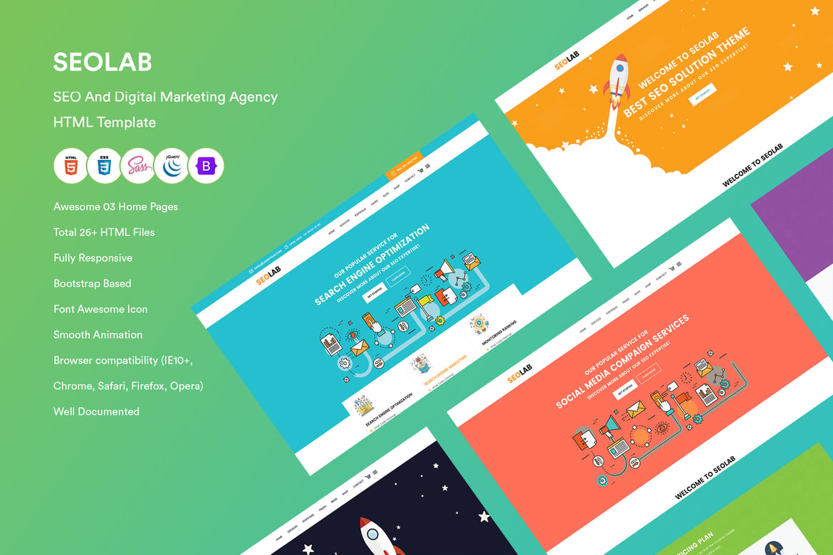 Template Website SEO & Pemasaran Digital yang Responsif dan Modern
