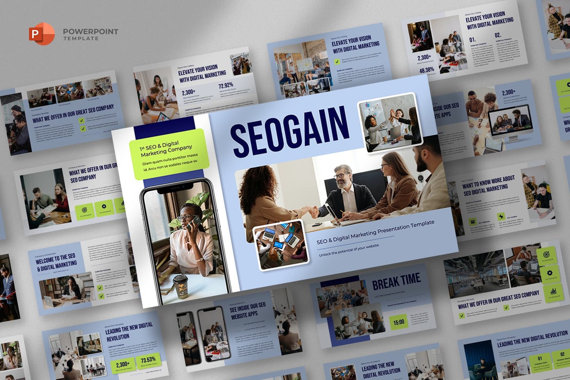 Template Powerpoint SEO & Digital Marketing Modern dan Profesional