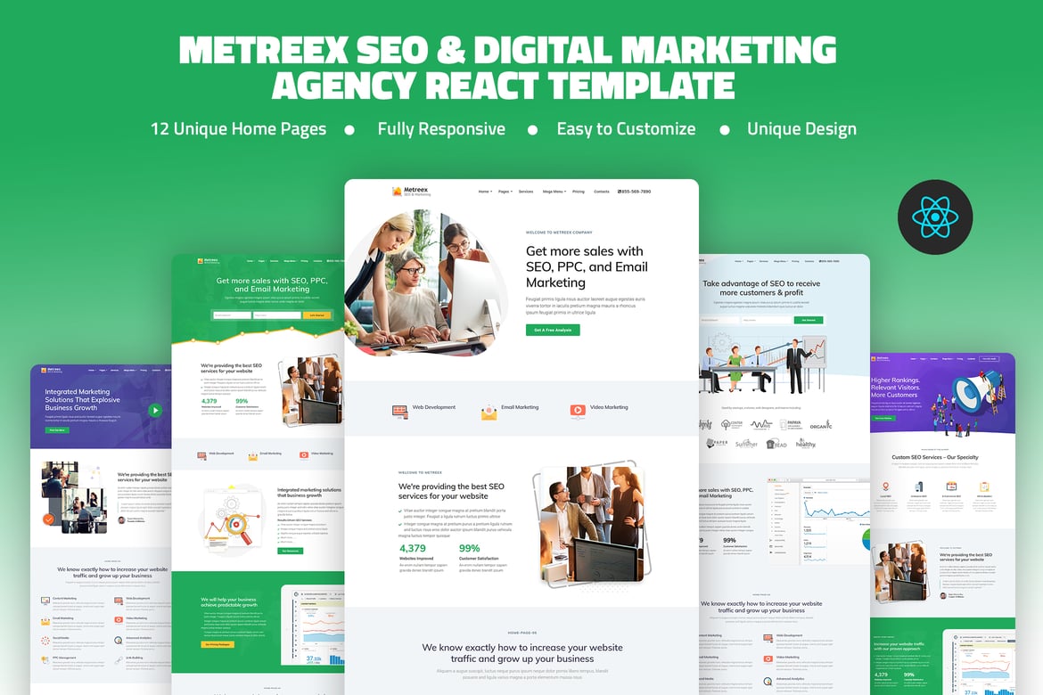 Template Website Landing Page untuk Agensi SEO & Pemasaran Digital