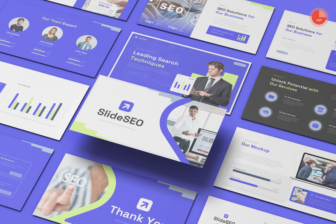 Template PowerPoint Presentasi untuk Konsultan SEO & Agensi Pemasaran