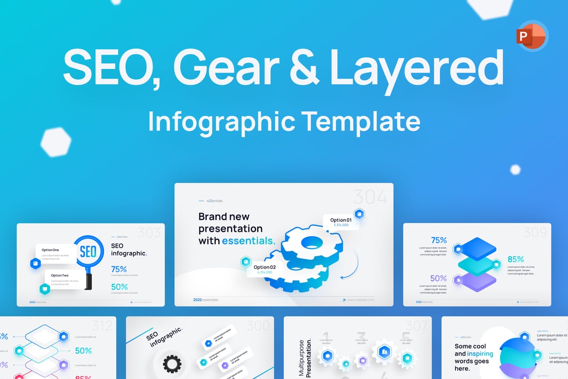 Template PowerPoint SEO & Gear yang Menarik dan Profesional