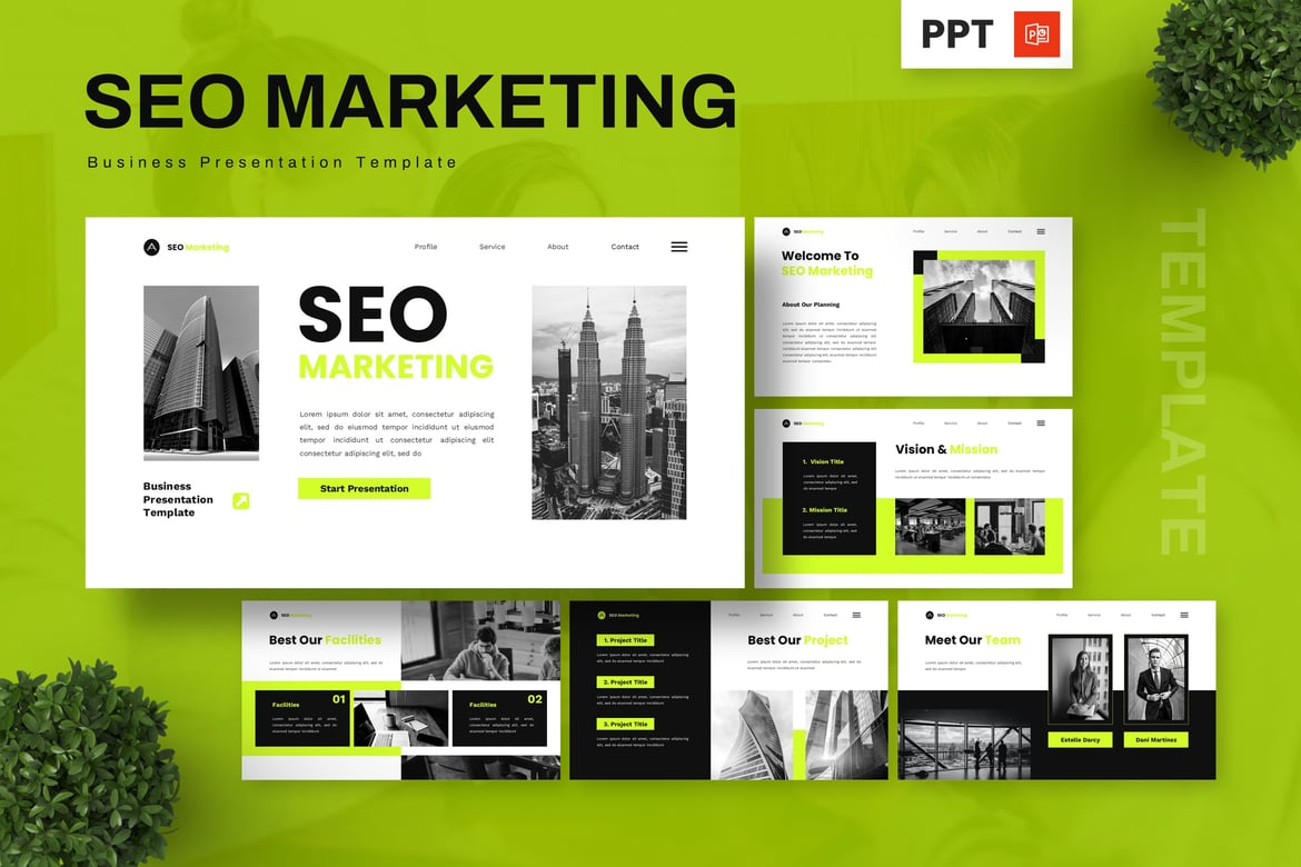Template Powerpoint SEO Marketing untuk Bisnis yang Menarik