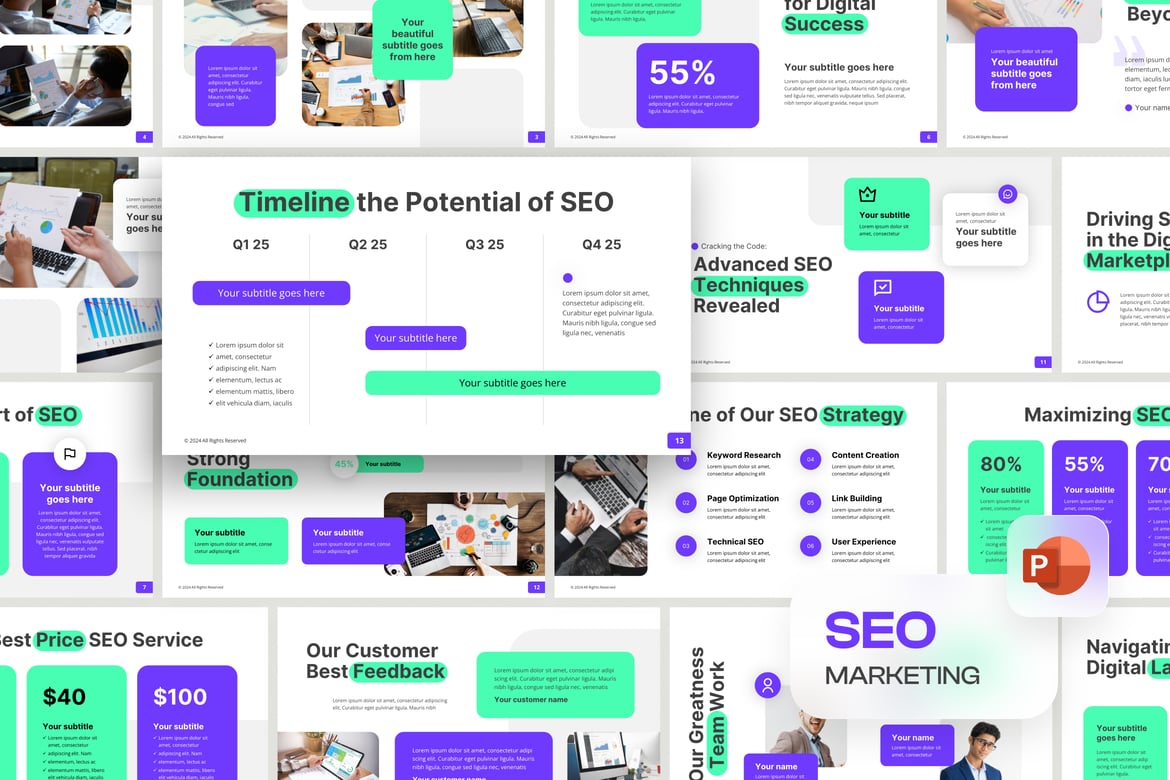 Template Presentasi PowerPoint SEO yang Modern dan Menarik