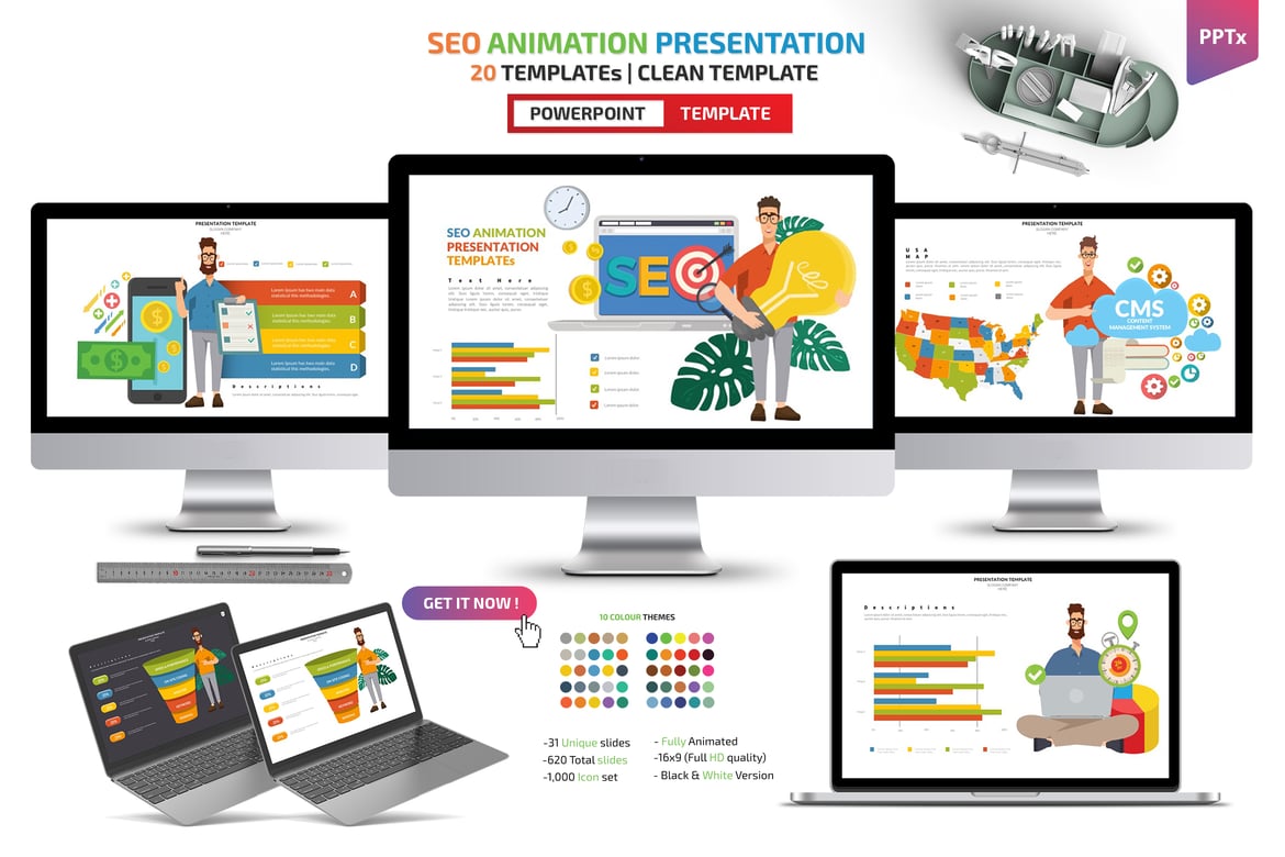 Template Presentasi PowerPoint SEO yang Menarik dan Profesional