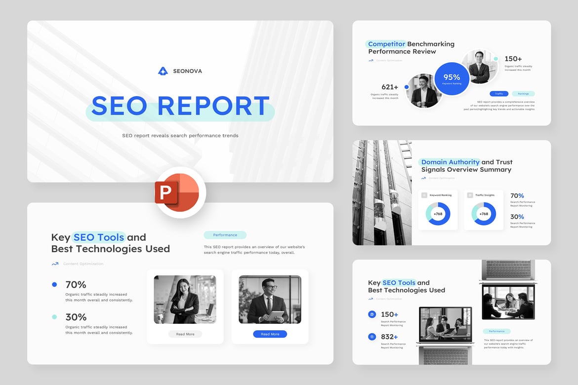 Template Presentasi PowerPoint Laporan SEO yang Menarik