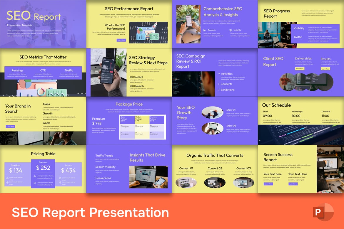 Template Presentasi PowerPoint Laporan SEO yang Menarik