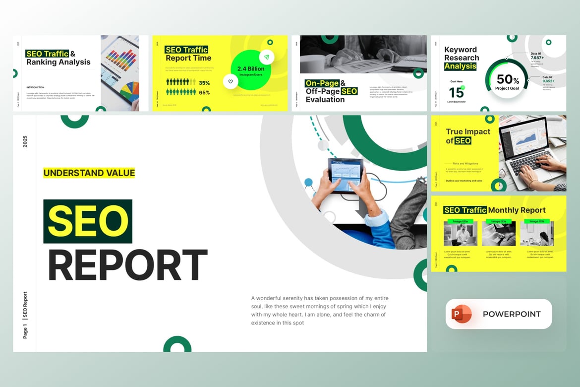 Template PowerPoint Laporan SEO yang Menarik dan Modern