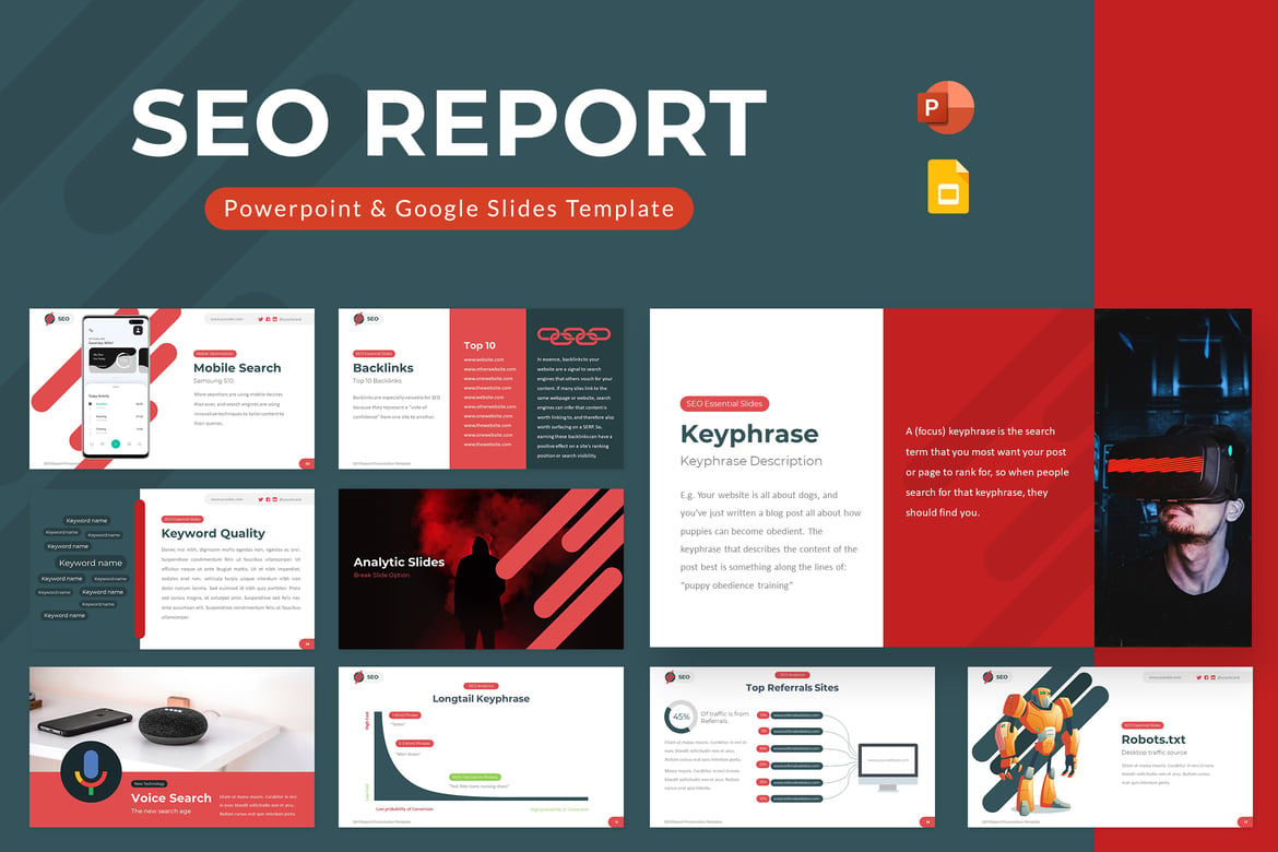Template Presentasi Laporan SEO untuk Powerpoint & Google Slides yang Menarik