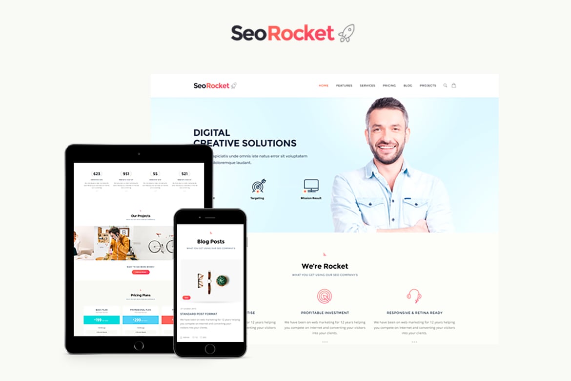 Template Website SEO Rocket yang Modern dan Responsif
