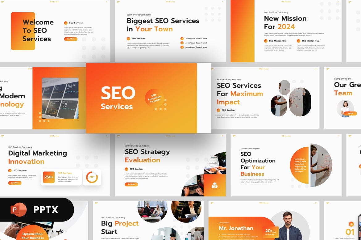 Presentasi PowerPoint Layanan SEO yang Modern dan Menarik
