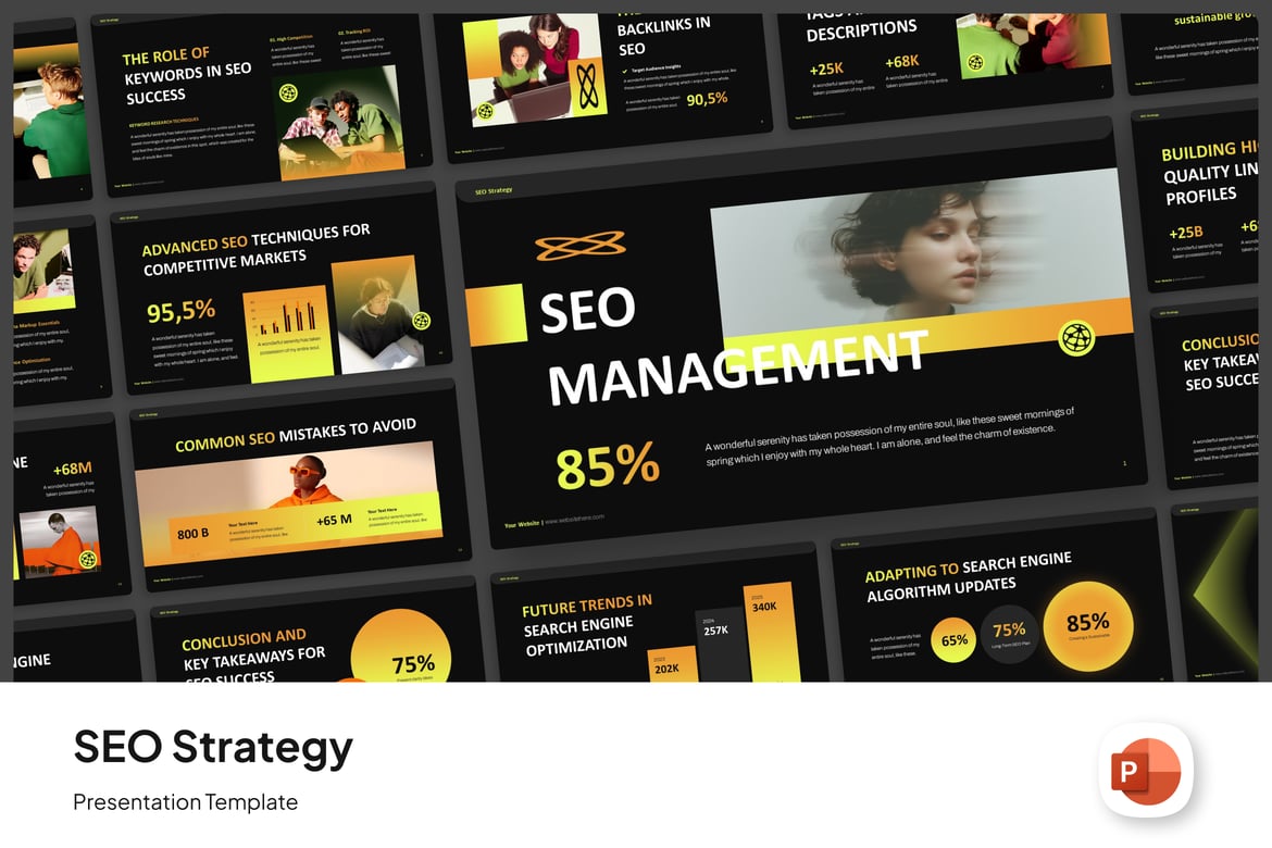 Template PowerPoint Strategi SEO yang Kreatif dan Efektif