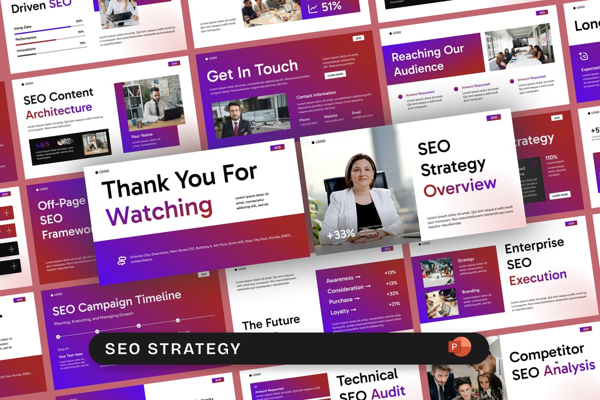 Template PowerPoint Strategi SEO yang Menarik dan Profesional