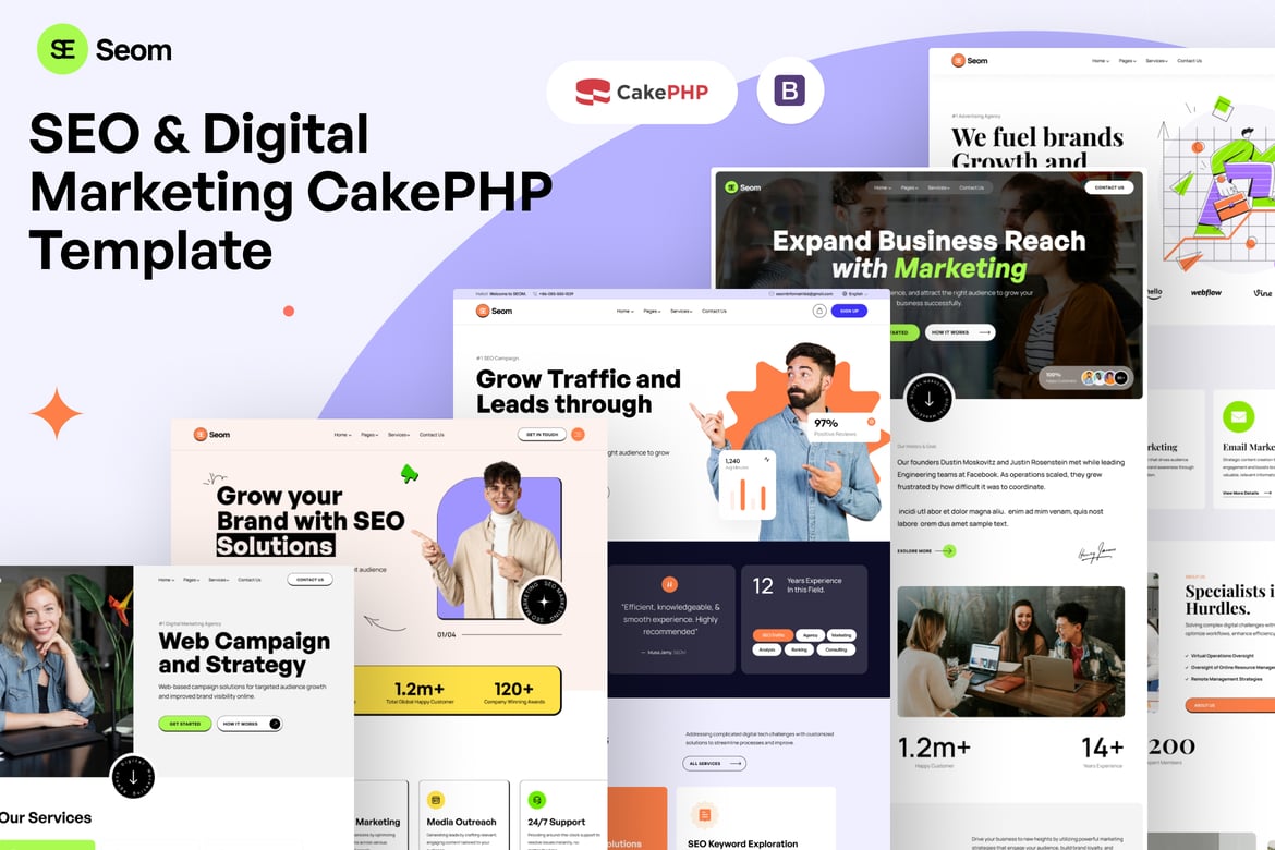 Template Website Seom - CakePHP untuk SEO & Pemasaran Digital