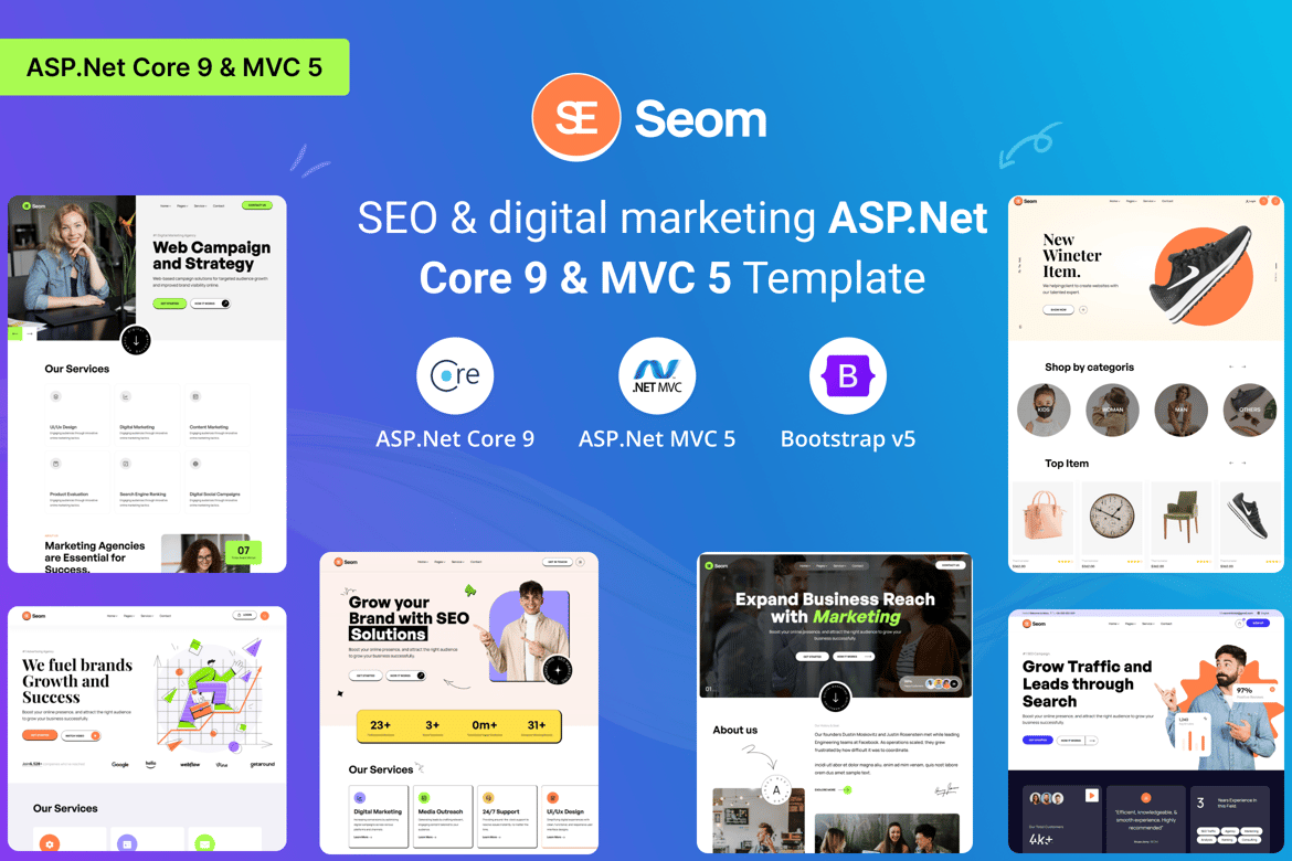 Template Website Seom - Solusi Digital Marketing ASP.Net & MVC Modern