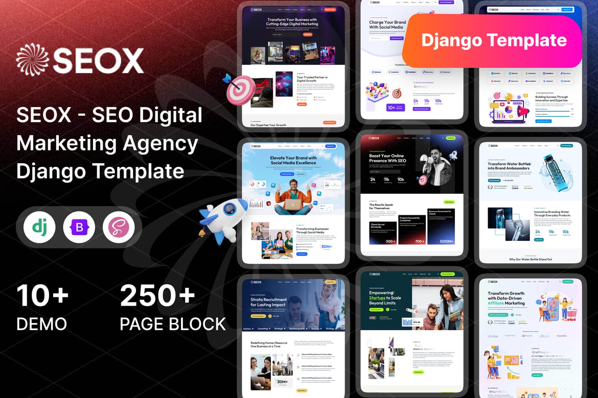 SEOX - Template Website Django untuk Agensi SEO & Pemasaran Digital