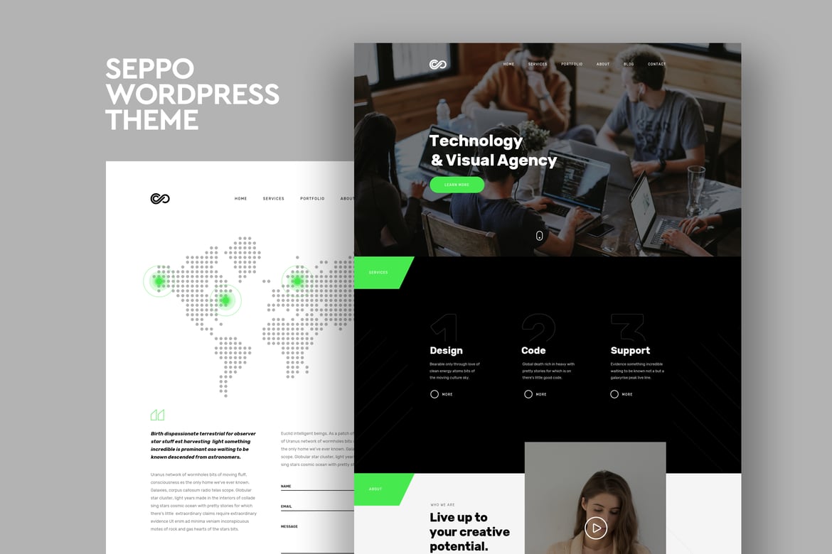 Seppo - Tema WordPress Corporate Satu Halaman yang Menarik