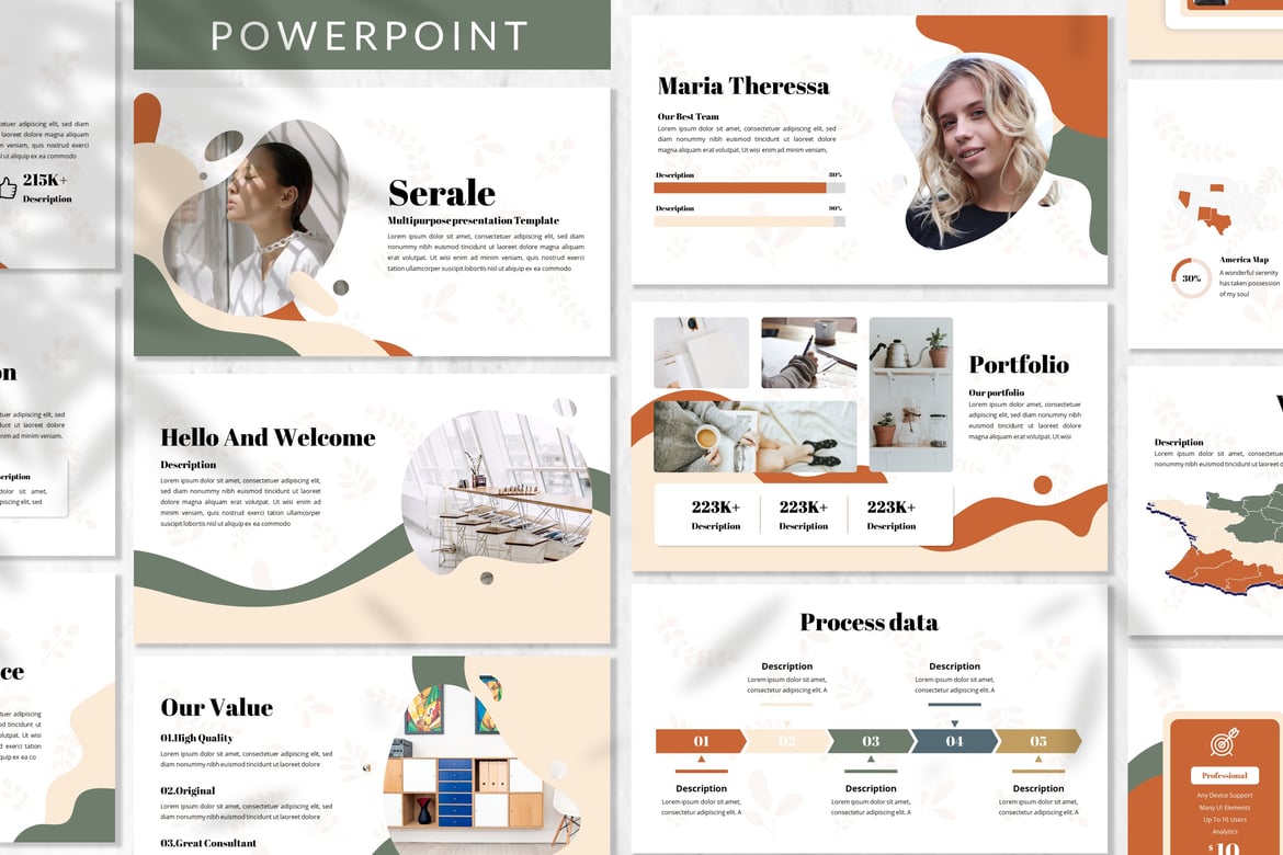 Serale - Template Powerpoint Kreatif untuk Presentasi Menarik
